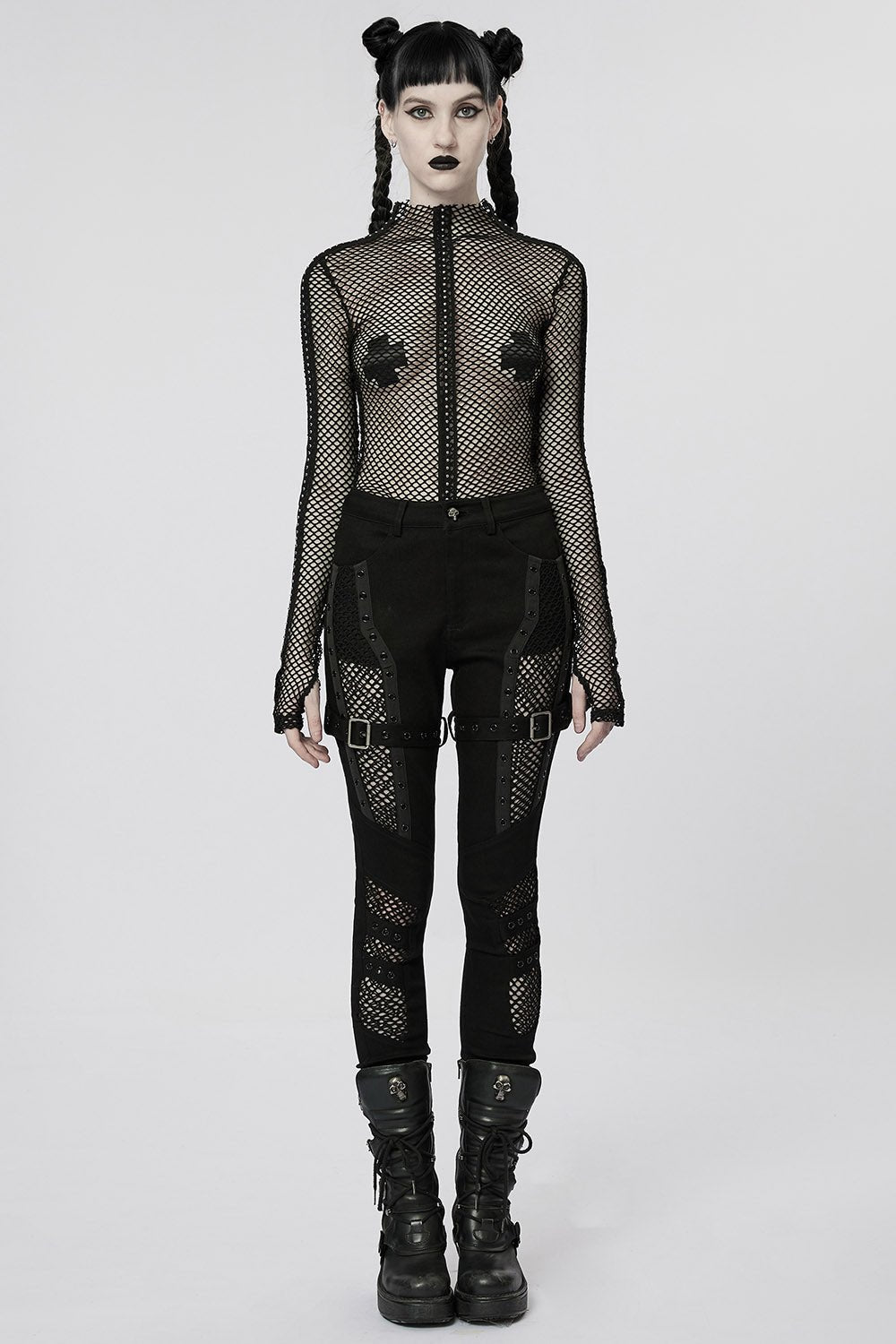 Club Creature Fishnet Top [BLACK] - womens tops - VampireFreaks - Punk Rave