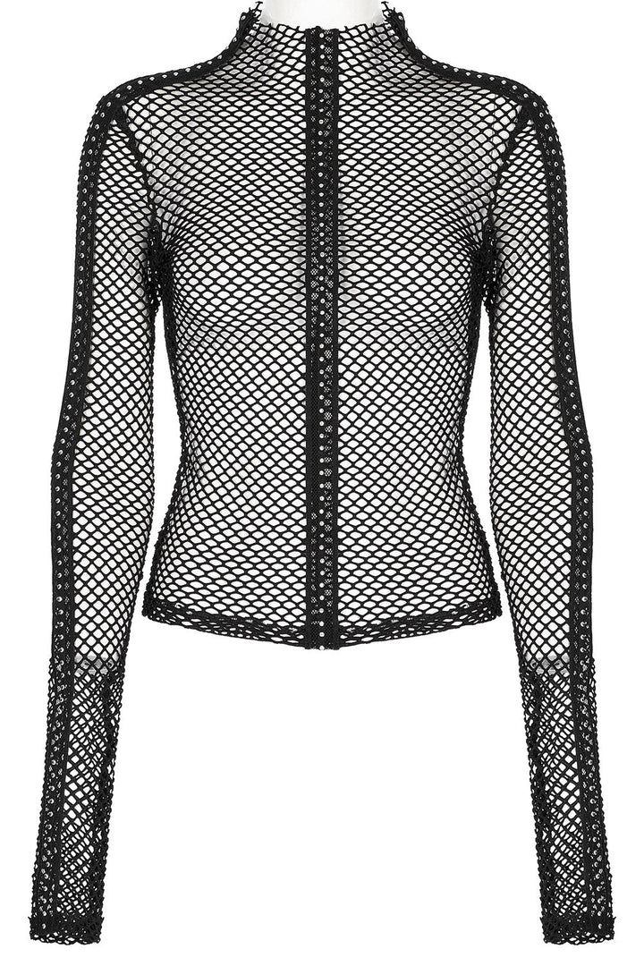 Club Creature Fishnet Top [BLACK] - womens tops - VampireFreaks - Punk Rave