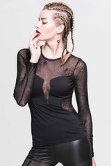 Cobweb Coven Mesh Top - womens tops - VampireFreaks - Devil Fashion