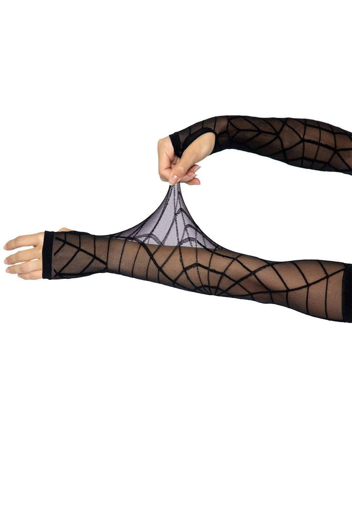 Cobweb Creeps Spiderweb Armwarmers - gloves & armwarmers - VampireFreaks - Leg Avenue