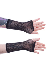 Long Web Mesh Gloves [BLACK]