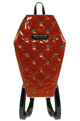 Mina Quilted Bat Coffin Backpack [RED]