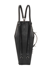 spooky black coffin backpack