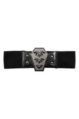 gothic coffin shaped belt buckle belt