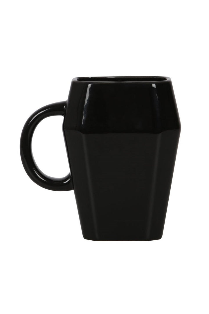 Gothic Halloween Death Before Decaf Coffin Mug