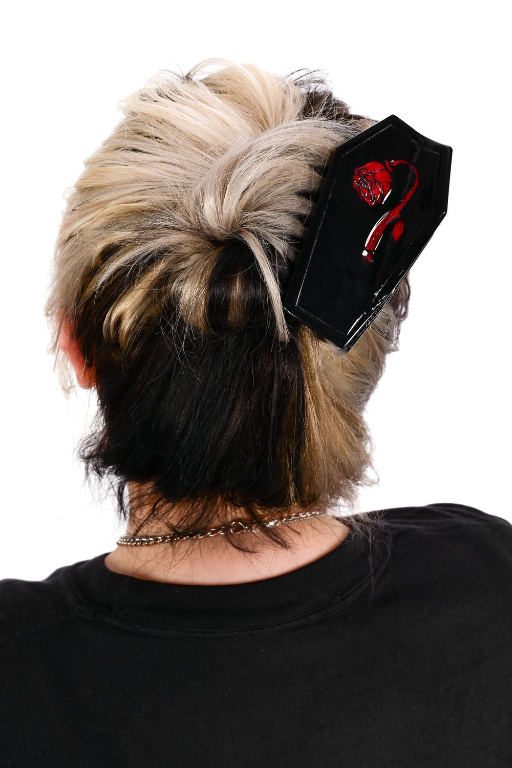 black coffin hair clip