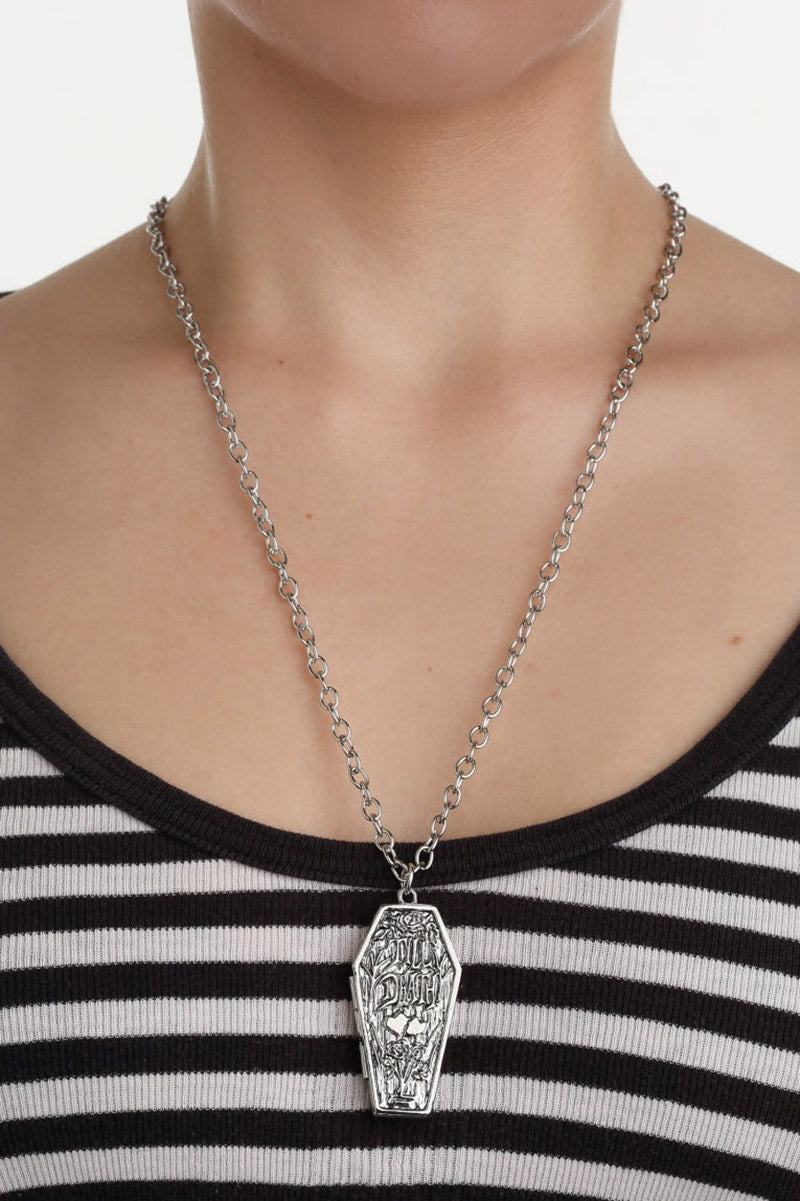 womens gothic coffin necklace