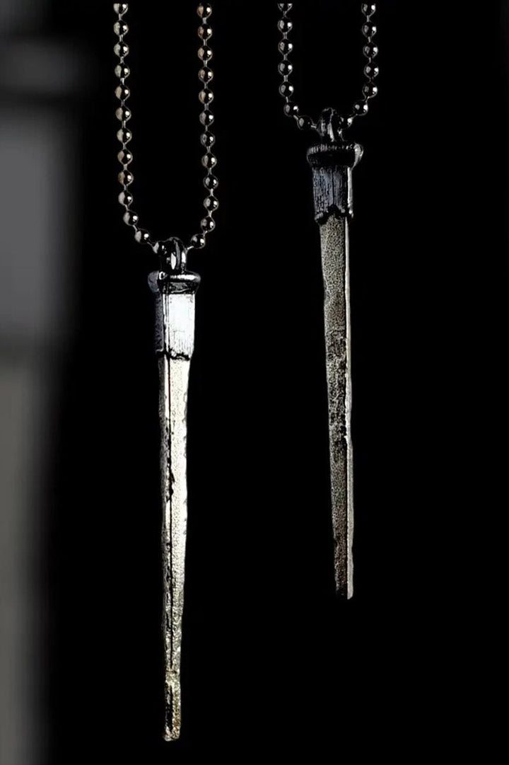 Coffin Nail Necklace [GUNMETAL] - jewelry - VampireFreaks - MergingMetals