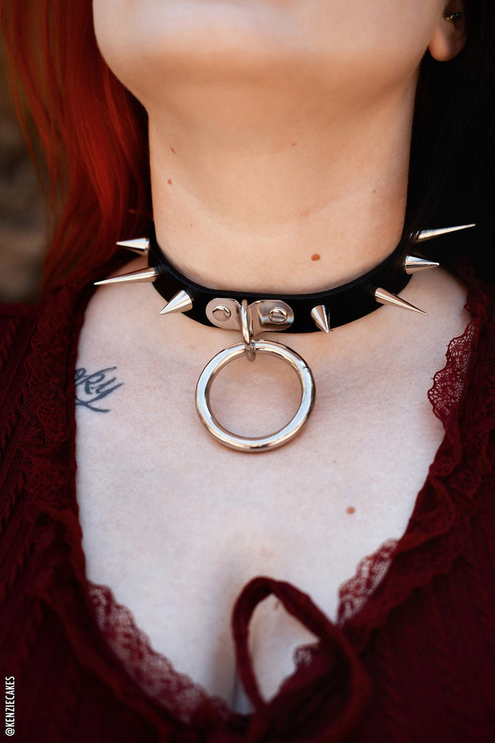 Coffin Nails Spiked Choker [SILVER SPIKES] - chokers - VampireFreaks - VampireFreaks