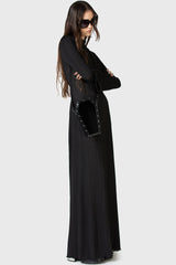 gothic coffin purse made of vegan patent leather