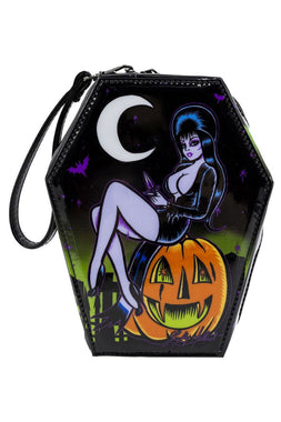 Elvira Pumpkin Queen Coffin Wristlet Purse