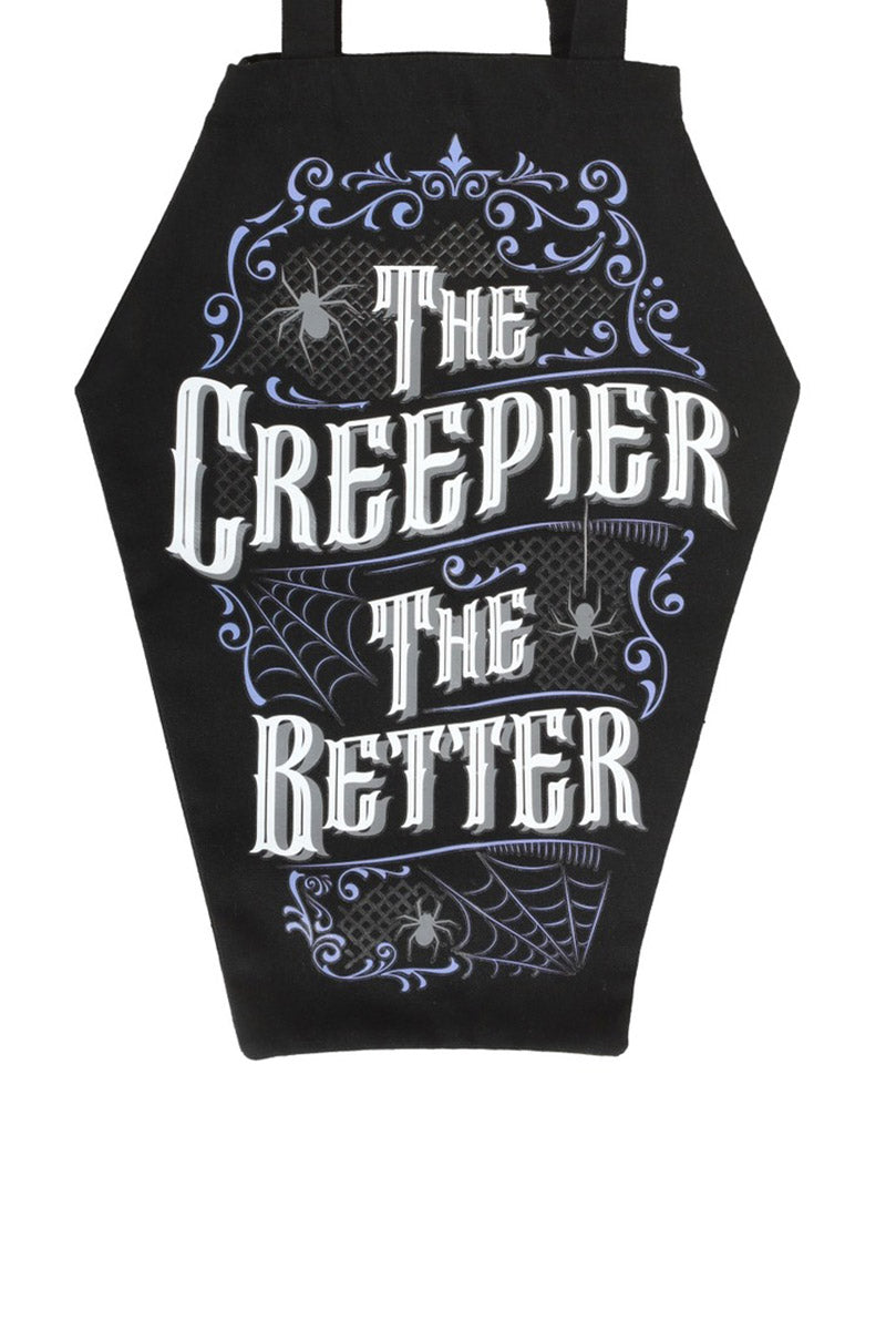 gothic tote bag with spider print