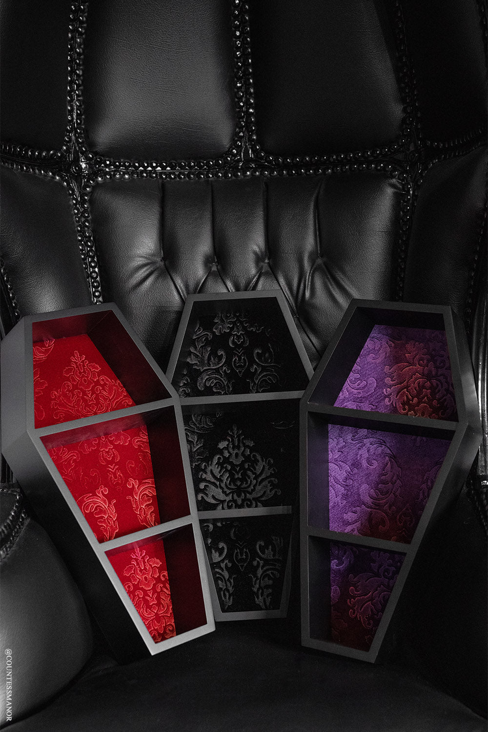 vampire gothic coffin-shaped wall shelf