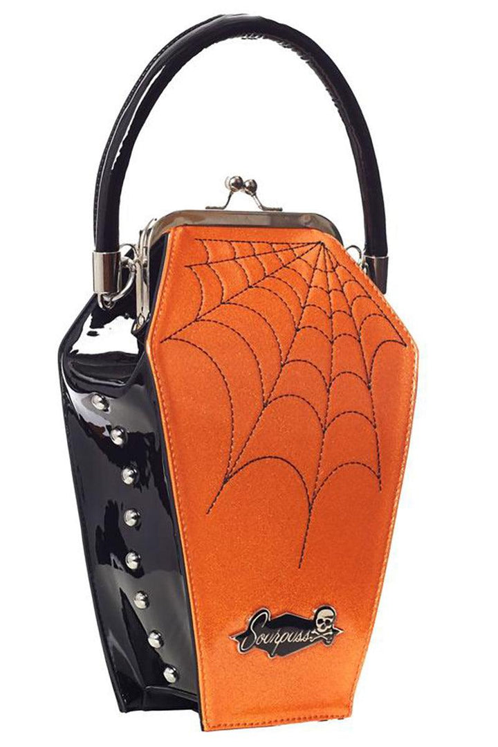 Coffin Sparkle Purse [Black / Orange] - bags & wallets - VampireFreaks - Sourpuss