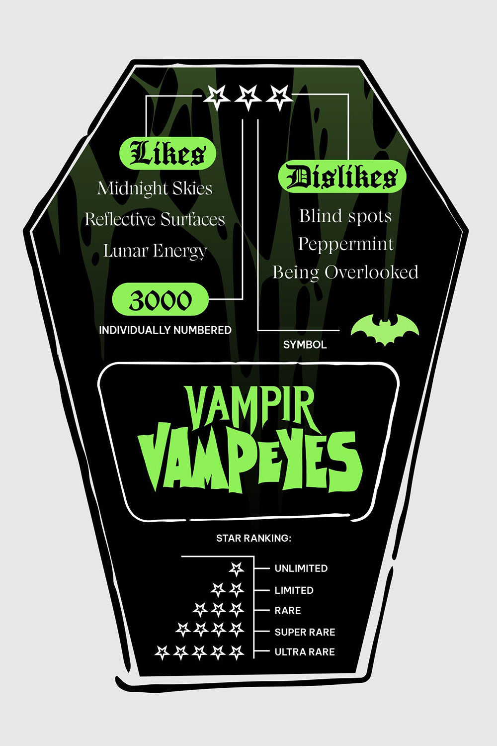 coffin tag for killstar kreepture plushie toys 