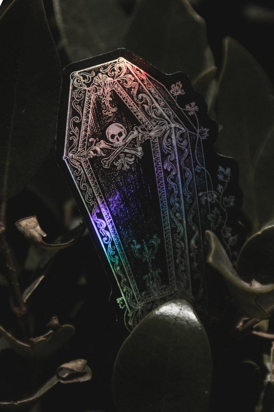 gothic coffin vinyl sticker