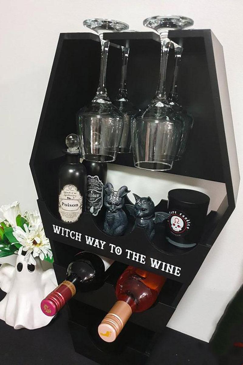 Coffin Wine Shelf - housewares - VampireFreaks - Pacific Giftware