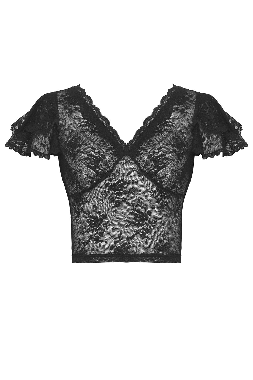 Cold Kiss Lace Crop Top - womens tops - VampireFreaks - Dark In Love