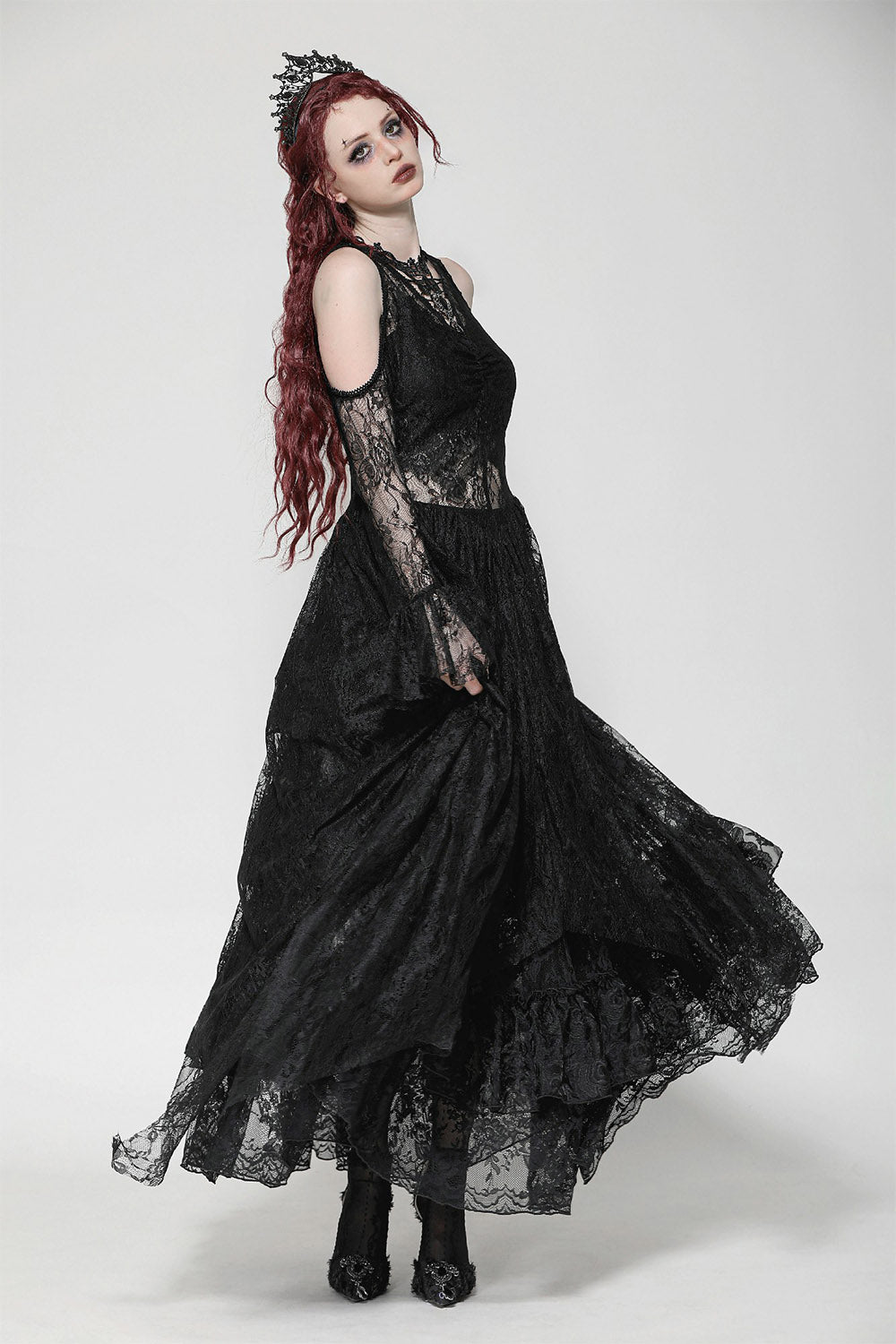 womens gothic long maxi dress