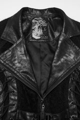 womens black vest from Punk Rave with corset detail sides