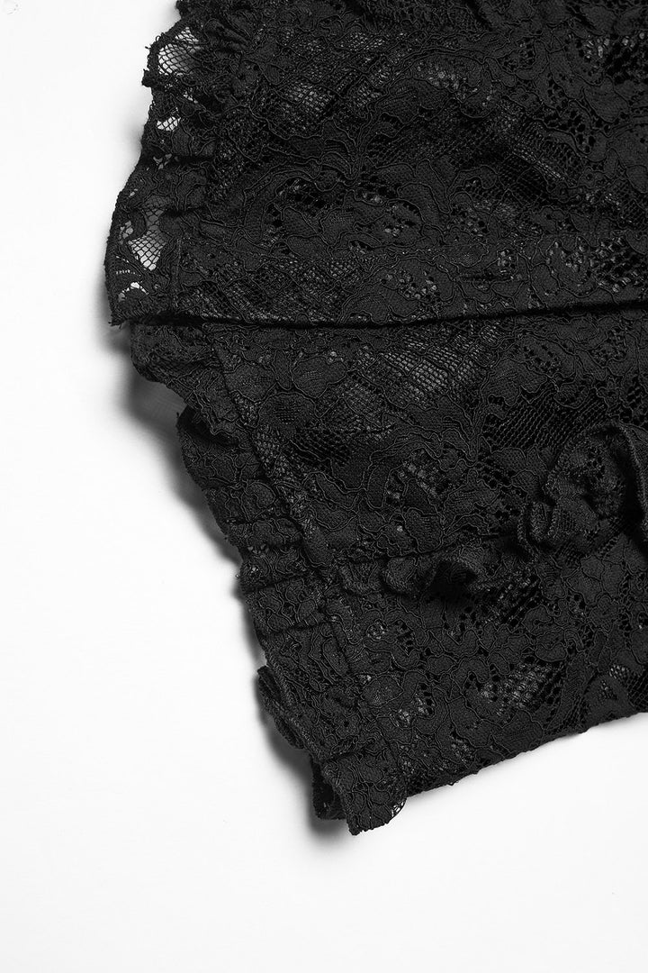 button up billowy sleeve gothic top corset with flared sleeves