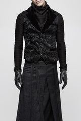 mens pointed collar vampire goth vest