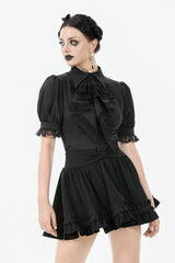 dark in love ruffled neckline top