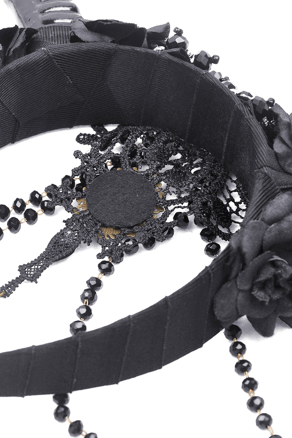 womens black goth comfortable headband 