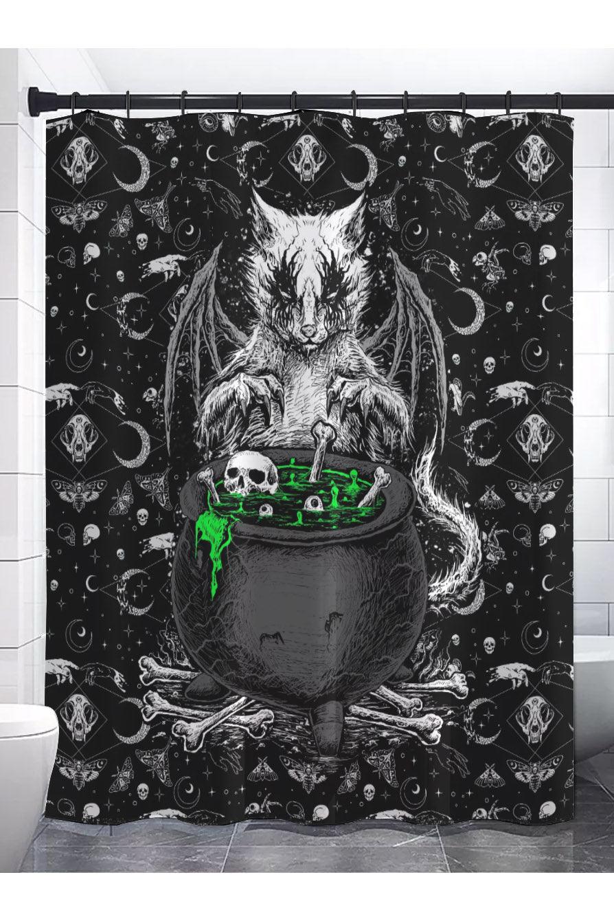 Conjuring Cat Shower Curtain - housewares - VampireFreaks - VampireFreaks