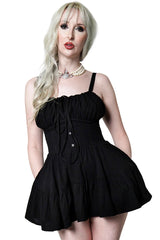 short flared black dress
