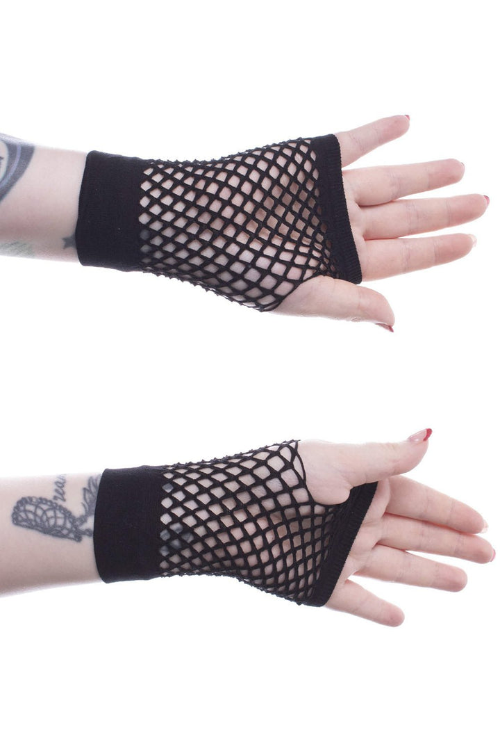 Corrine Gothic Mesh Gloves [BLACK] - gloves & armwarmers - VampireFreaks - Poizen Industries