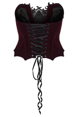 punk goth womens steampunk deep red corset top