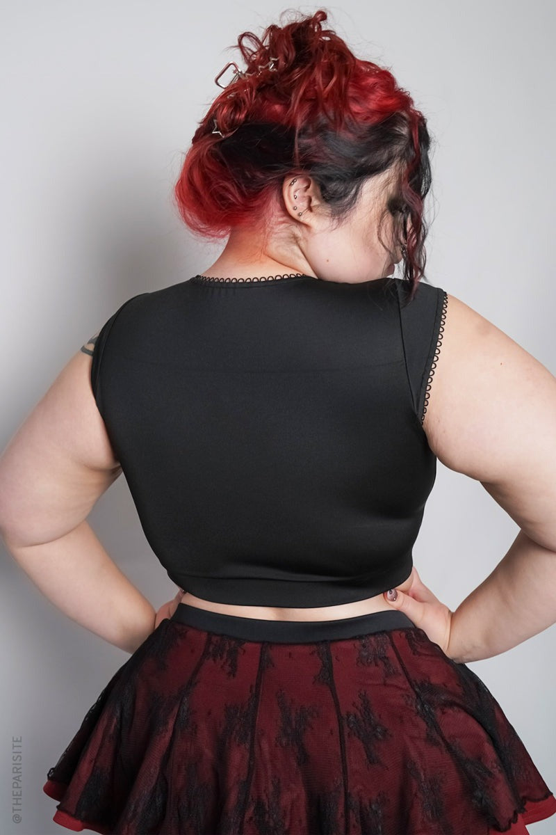 plus size lace up corset bathing suit top