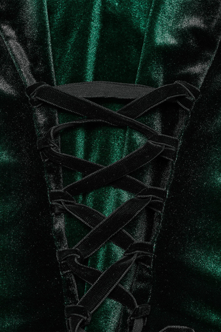 womens lace-up velvet vampire gothic blouse