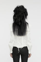 gothic corset lacing long sleeve shirt 