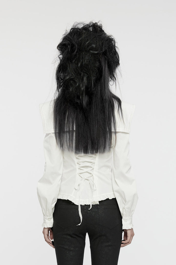 gothic corset lacing long sleeve shirt 