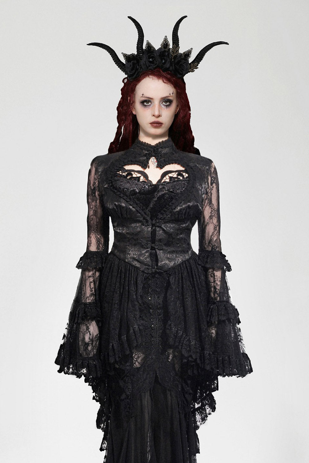 lace trumpet sleeve gothic coat
