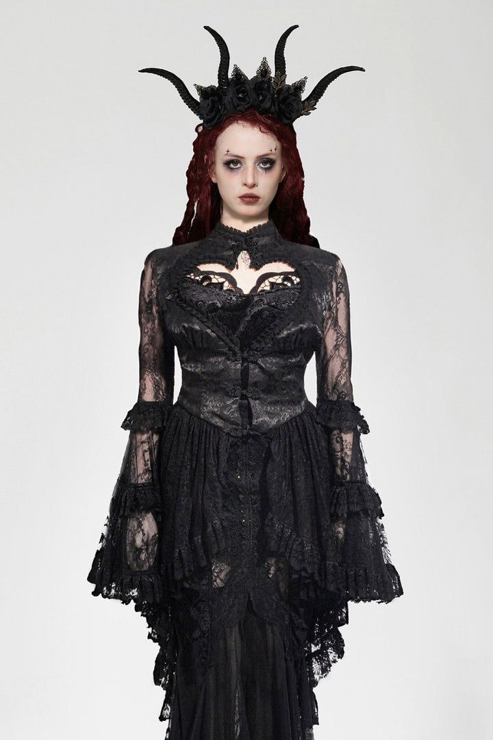 lace trumpet sleeve gothic coat