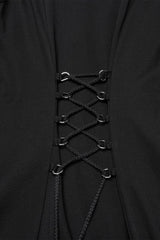 long black corset dress