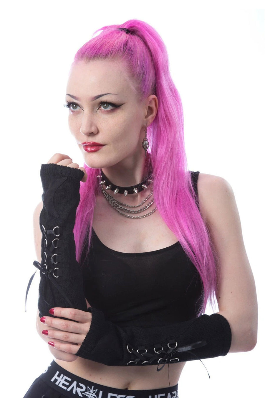 emo laced arm warmers by poizen industries 
