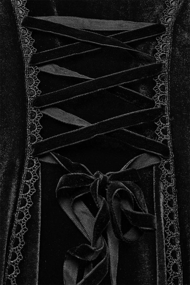 black lace-up gothic gown