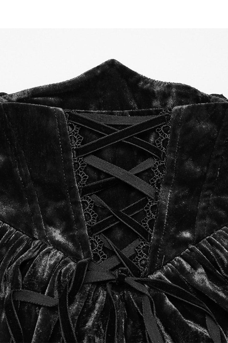 embroidered velvet gothic skirt