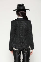 dark in love lace-up corset coat