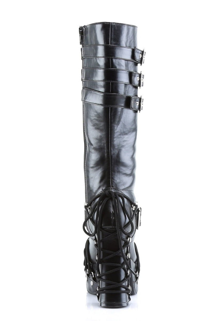 Corset Knee - High Punk Boots [CHA206/B/PU] - womens shoes - VampireFreaks - Demonia