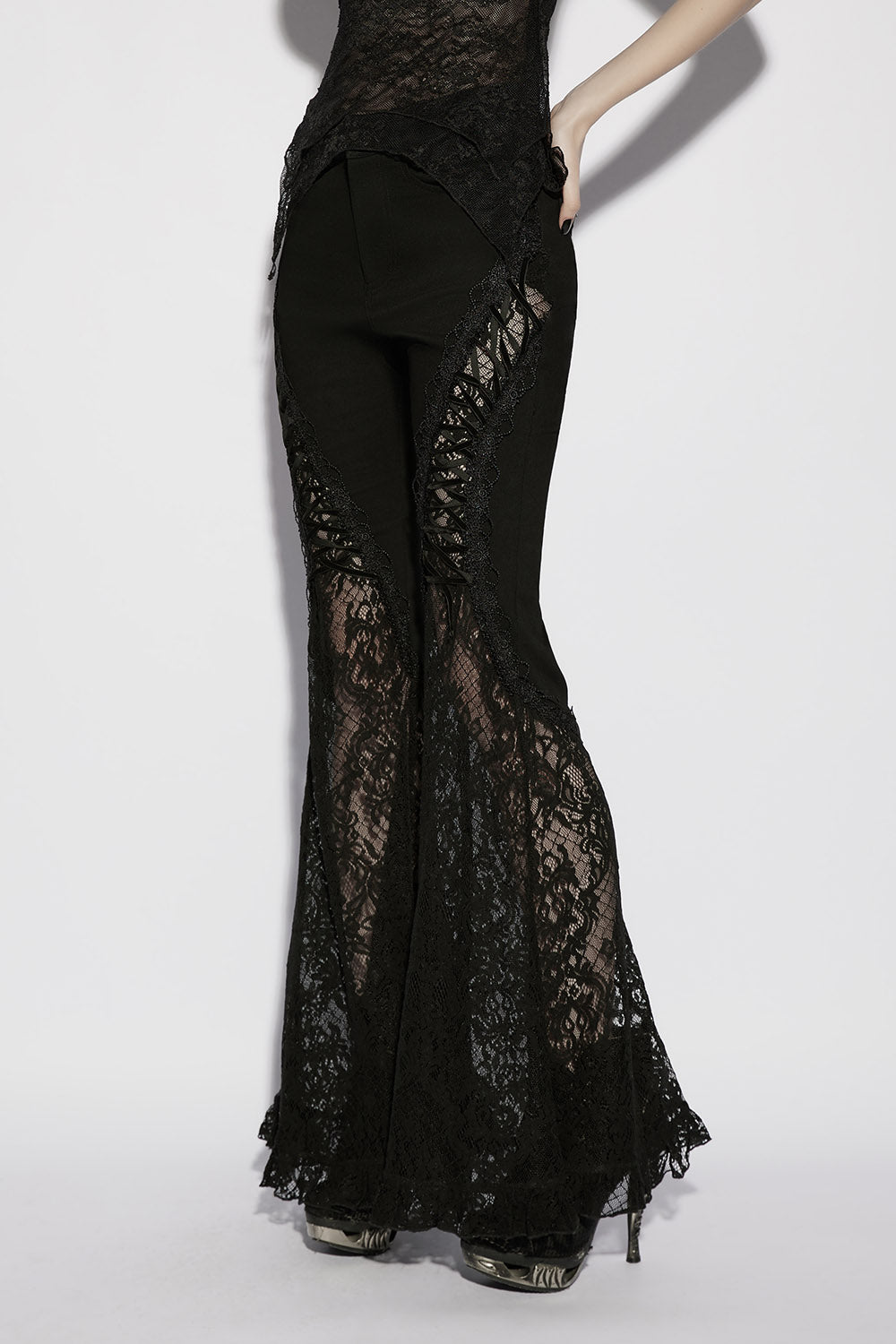 gothic lace womens bell bottoms