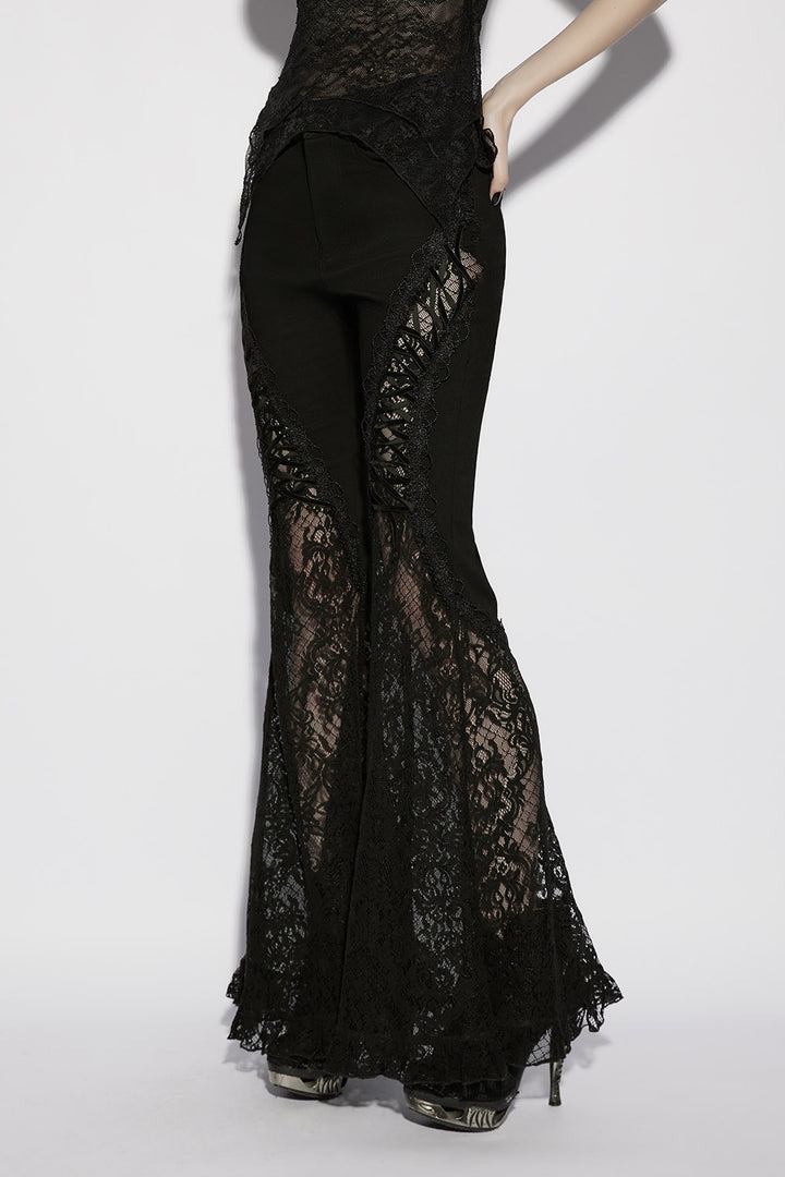 gothic lace womens bell bottoms