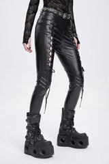 studded ribbed corset pants