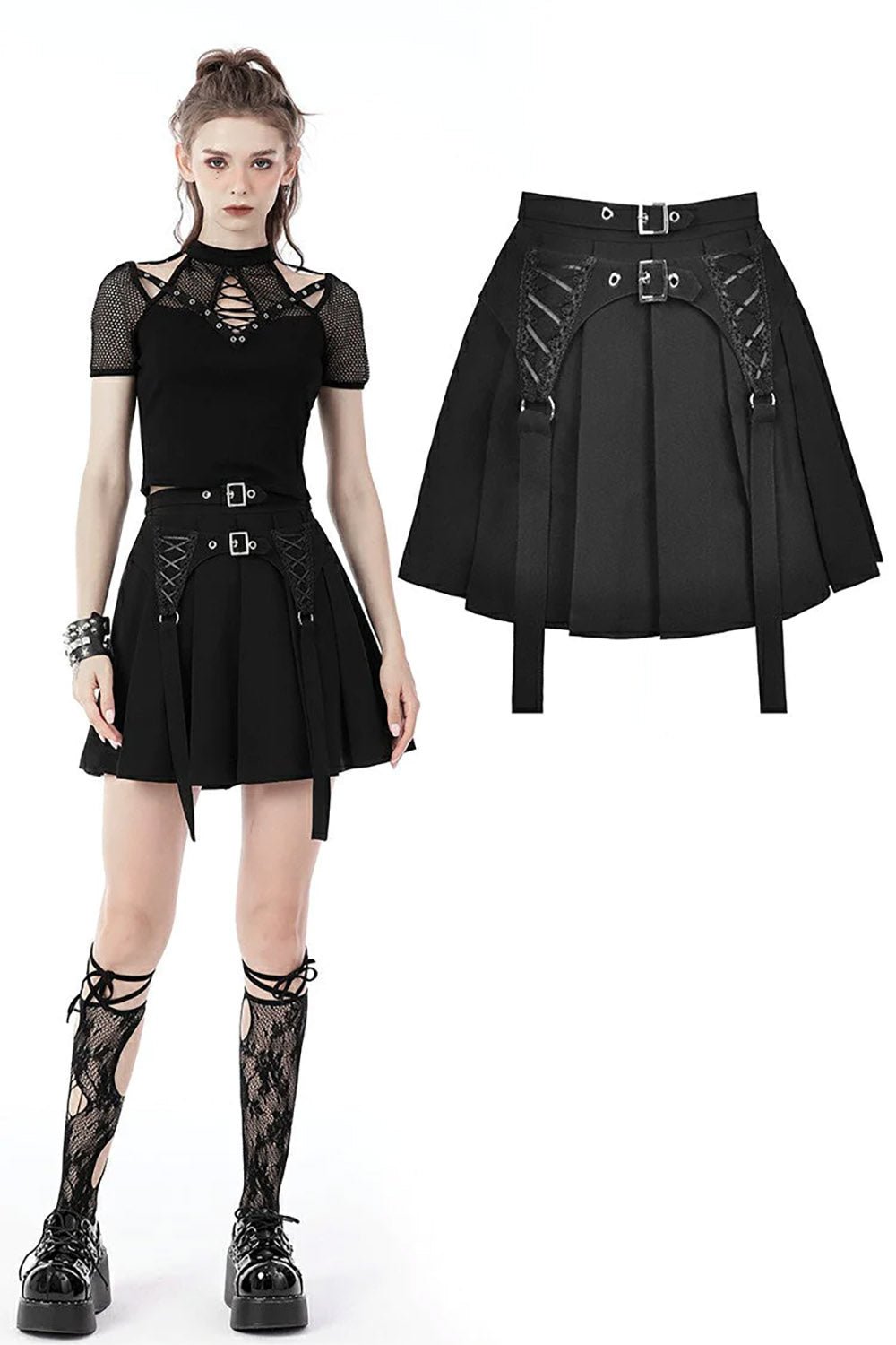 Corset Pleated Skirt - skirts - VampireFreaks - Dark In Love