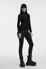 asymmetric hem long sleeve shirt for women