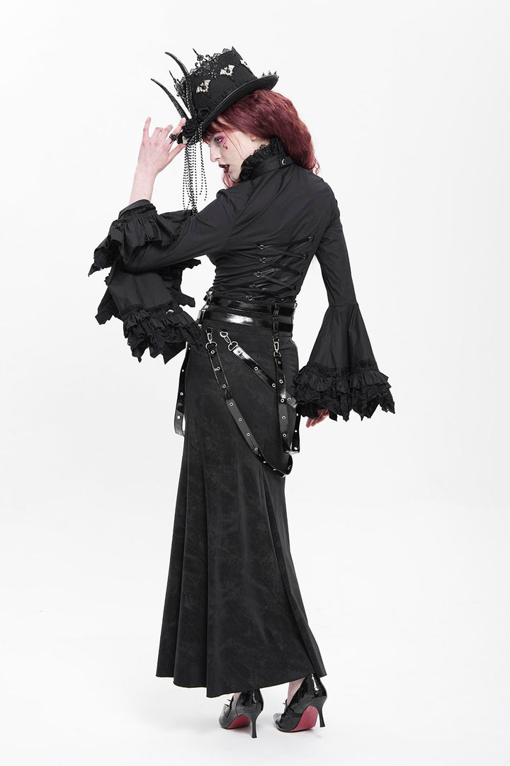 ruffled collar vampire goth blouse